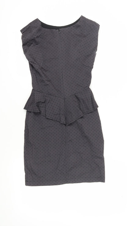Louche Women's Black Polka Dot Sheath Dress, Size 8