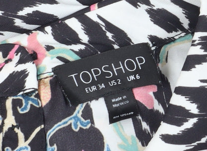 Womens UK Size 6 Topshop Multicoloured Basic Blouse