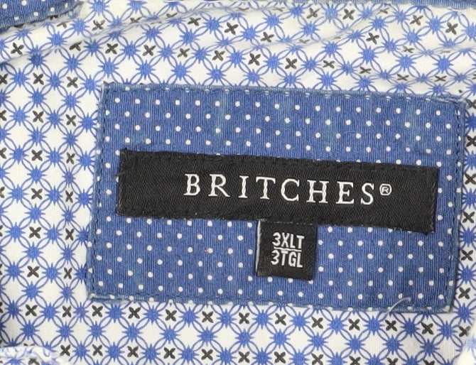 Britches Men's Blue Geometric Button-Up Shirt 3XL