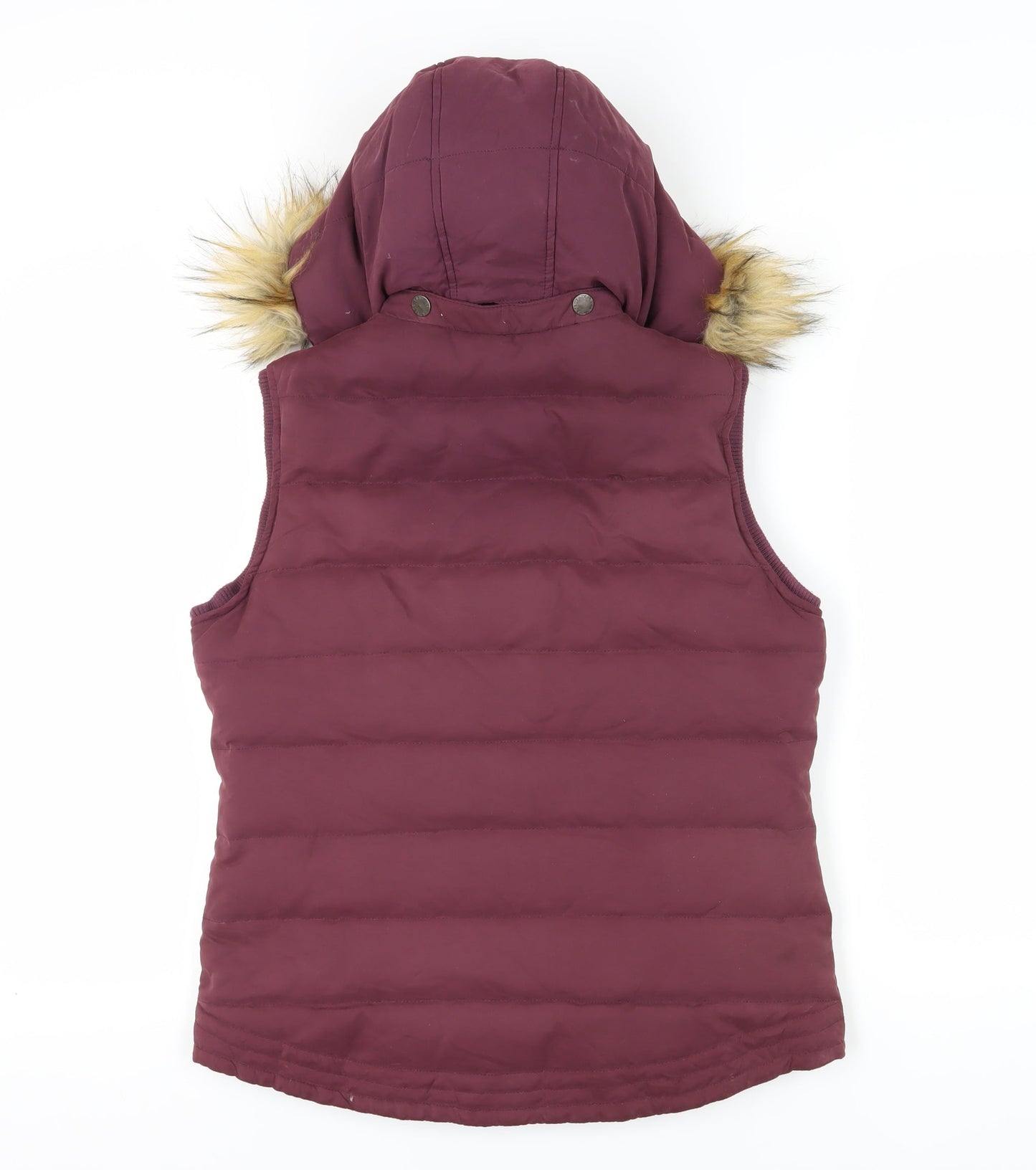 Fatface Women's Red Hooded Puffer Waistcoat Size 12