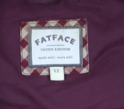 Fatface Women's Red Hooded Puffer Waistcoat Size 12