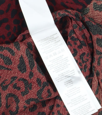 Hush Women’s Red Animal Print Midi Dress Size 8