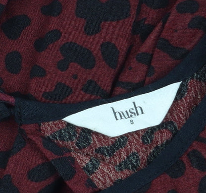 Hush Women’s Red Animal Print Midi Dress Size 8