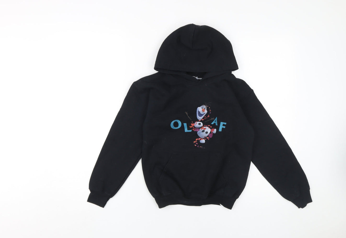 Disney Girls Black Olaf Hoodie S Pullover Graphic