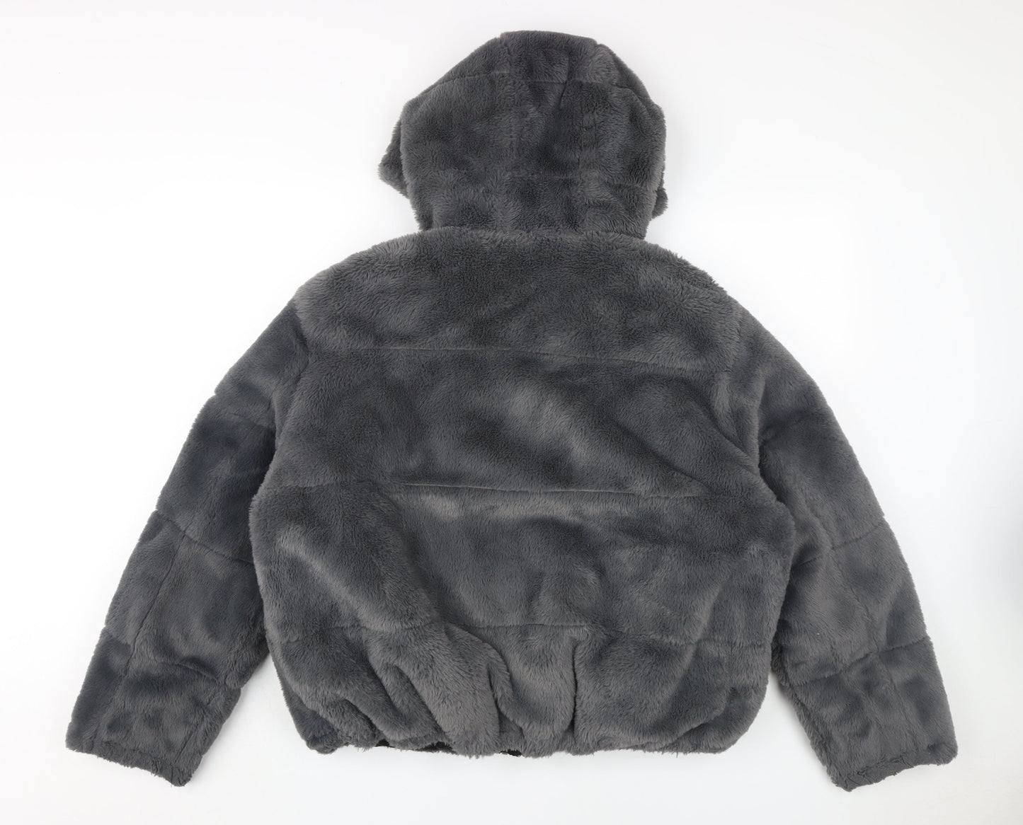 New Look Grey Women's Hooded Puffer Jacket M