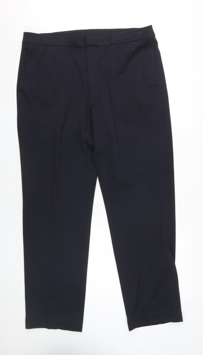 Marks and Spencer Men's Black Regular Trousers 38
