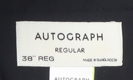 Marks and Spencer Men's Black Regular Trousers 38