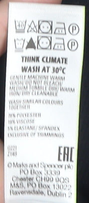 Marks and Spencer Men's Black Regular Trousers 38