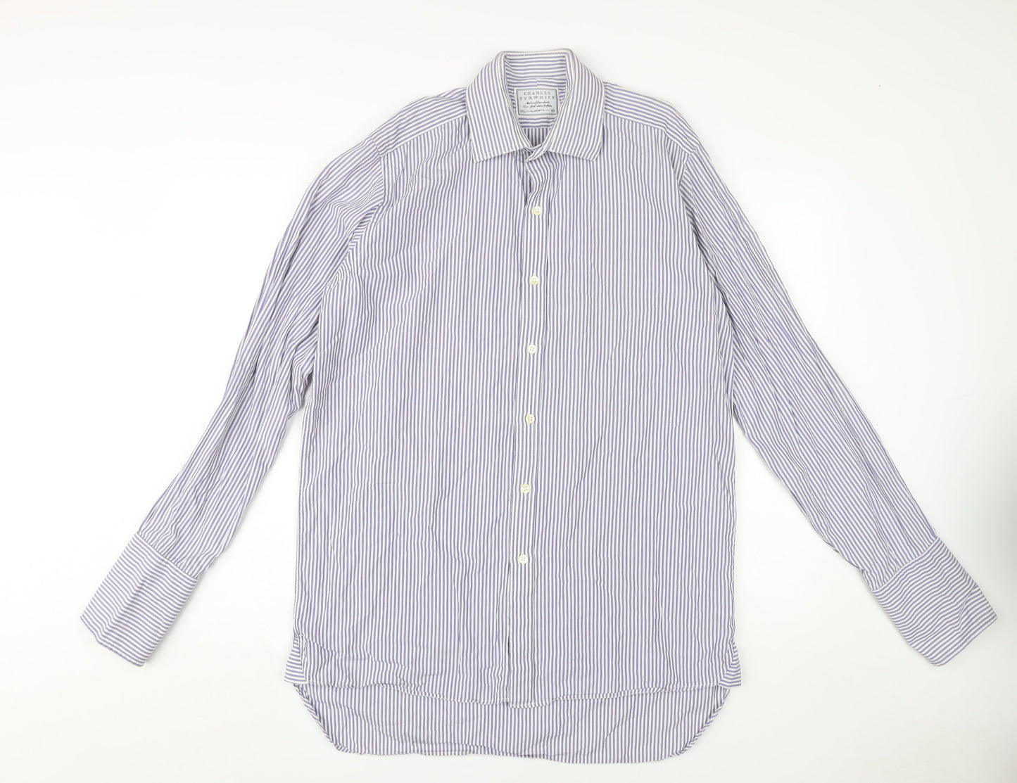Mens UK Collar Size 15.535 Charles Tyrwhitt Smart Blue  Dress Shirt