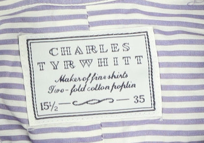 Mens UK Collar Size 15.535 Charles Tyrwhitt Smart Blue  Dress Shirt
