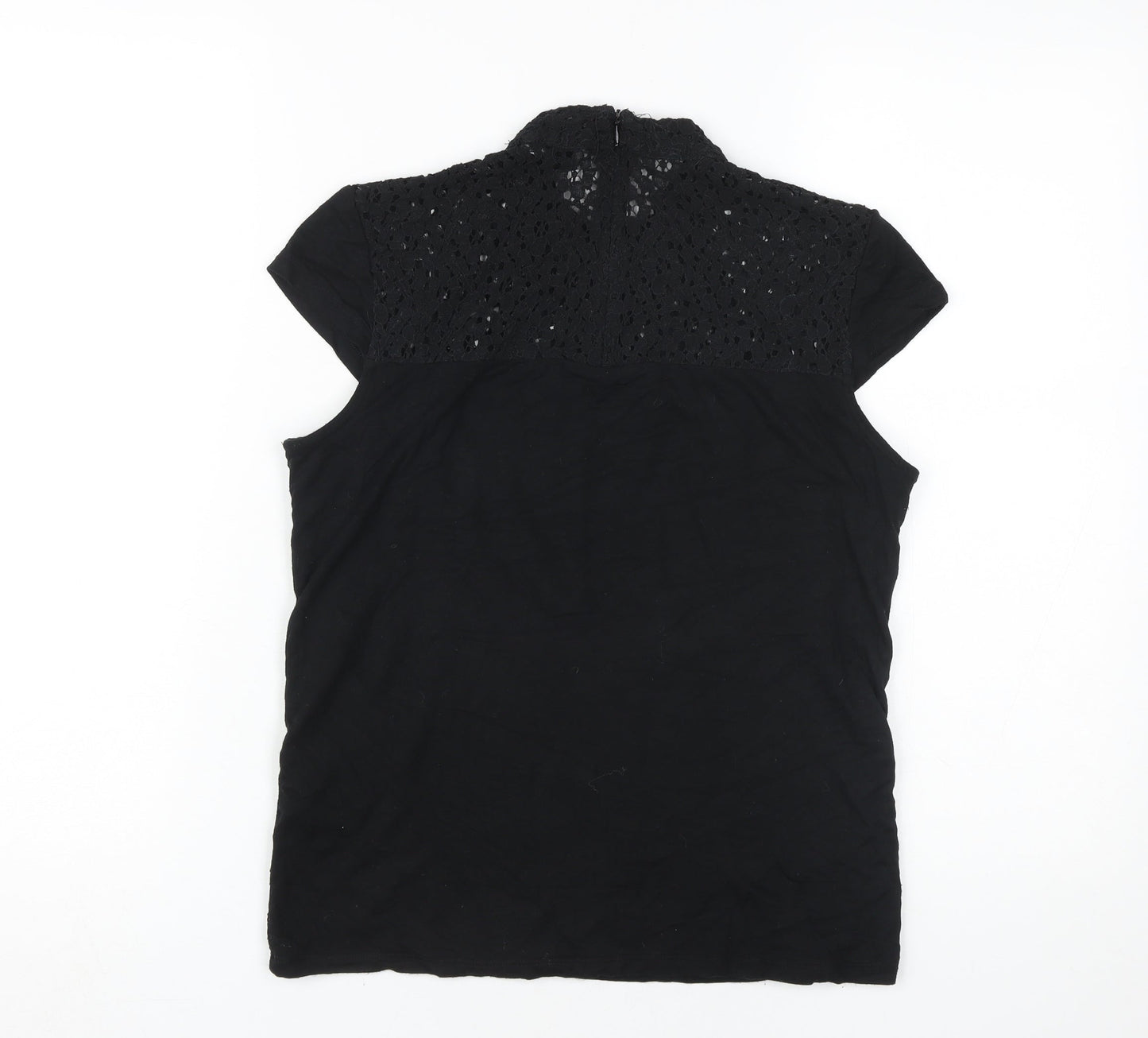 Andrew Marc Women's Black Lace Sleeveless Blouse Size S