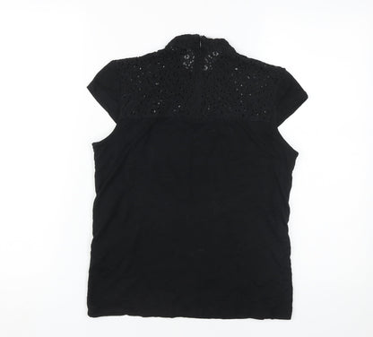 Andrew Marc Women's Black Lace Sleeveless Blouse Size S