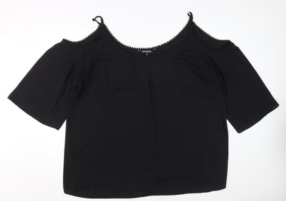 Debenhams Women's Black Cold Shoulder Blouse - Size 24