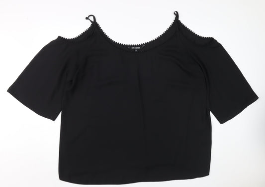 Debenhams Women's Black Cold Shoulder Blouse - Size 24