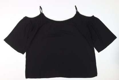 Debenhams Women's Black Cold Shoulder Blouse - Size 24