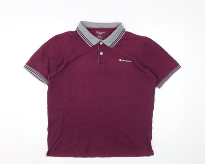 Champion Men's Purple Polo Shirt L Size Casual