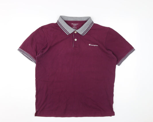 Champion Men's Purple Polo Shirt L Size Casual