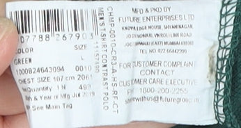 Champion Men's Green Polo Shirt - Medium Size