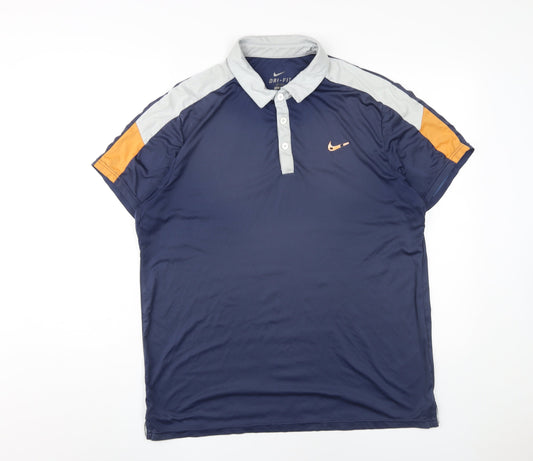Nike Men's Blue XL Polo Top for Gym & Training