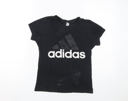 Womens UK Size XS adidas Black  T-Shirt