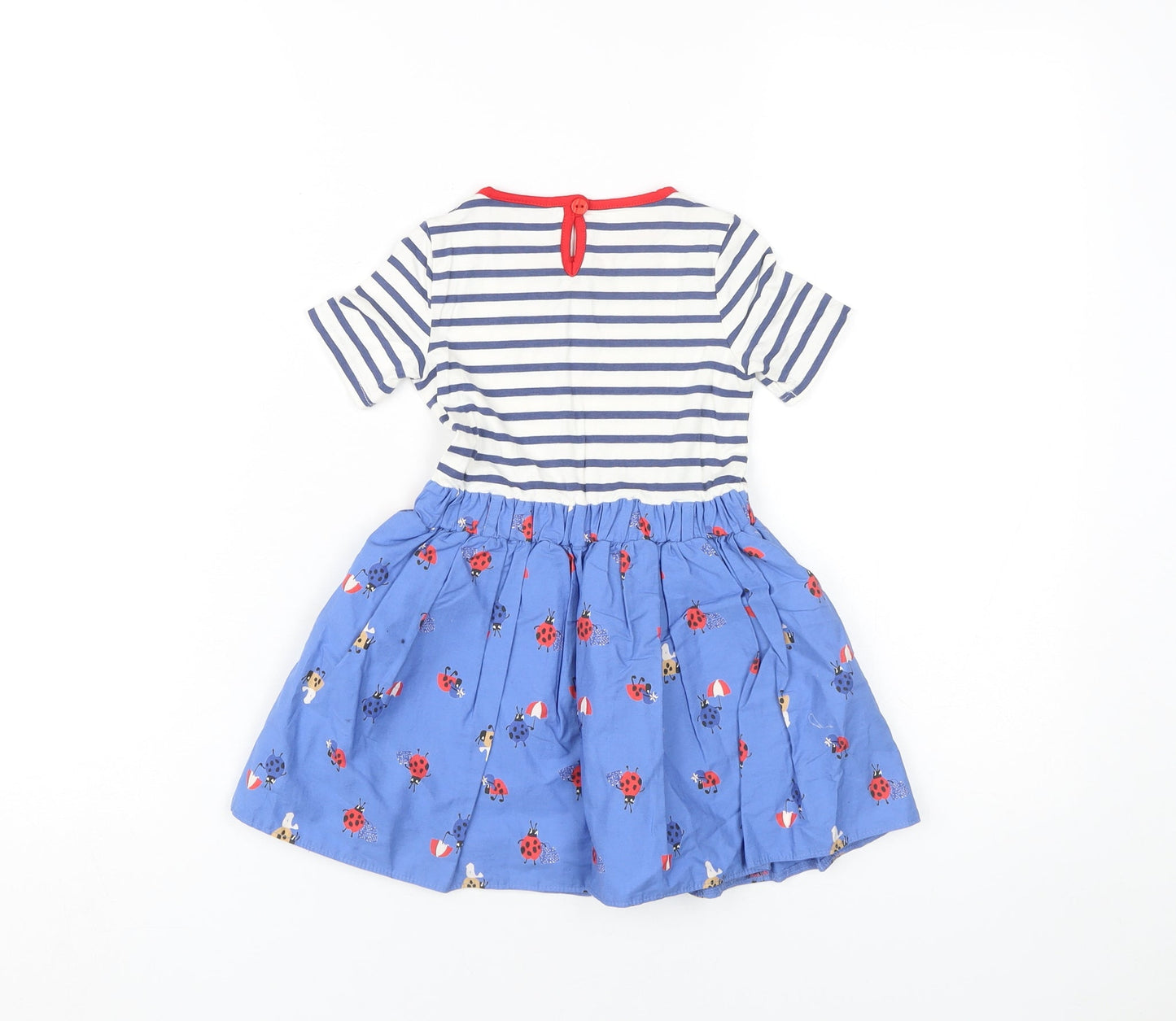 Next Girls Blue Striped Skater Dress, Age 3 with Animal Theme