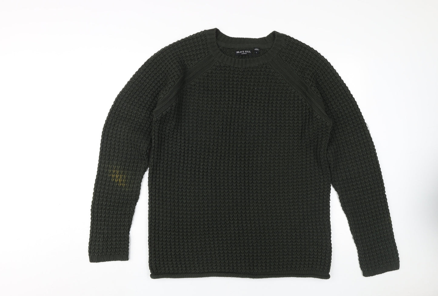 Unisex Adults UK Size L Brave Soul Green Pullover Jumper