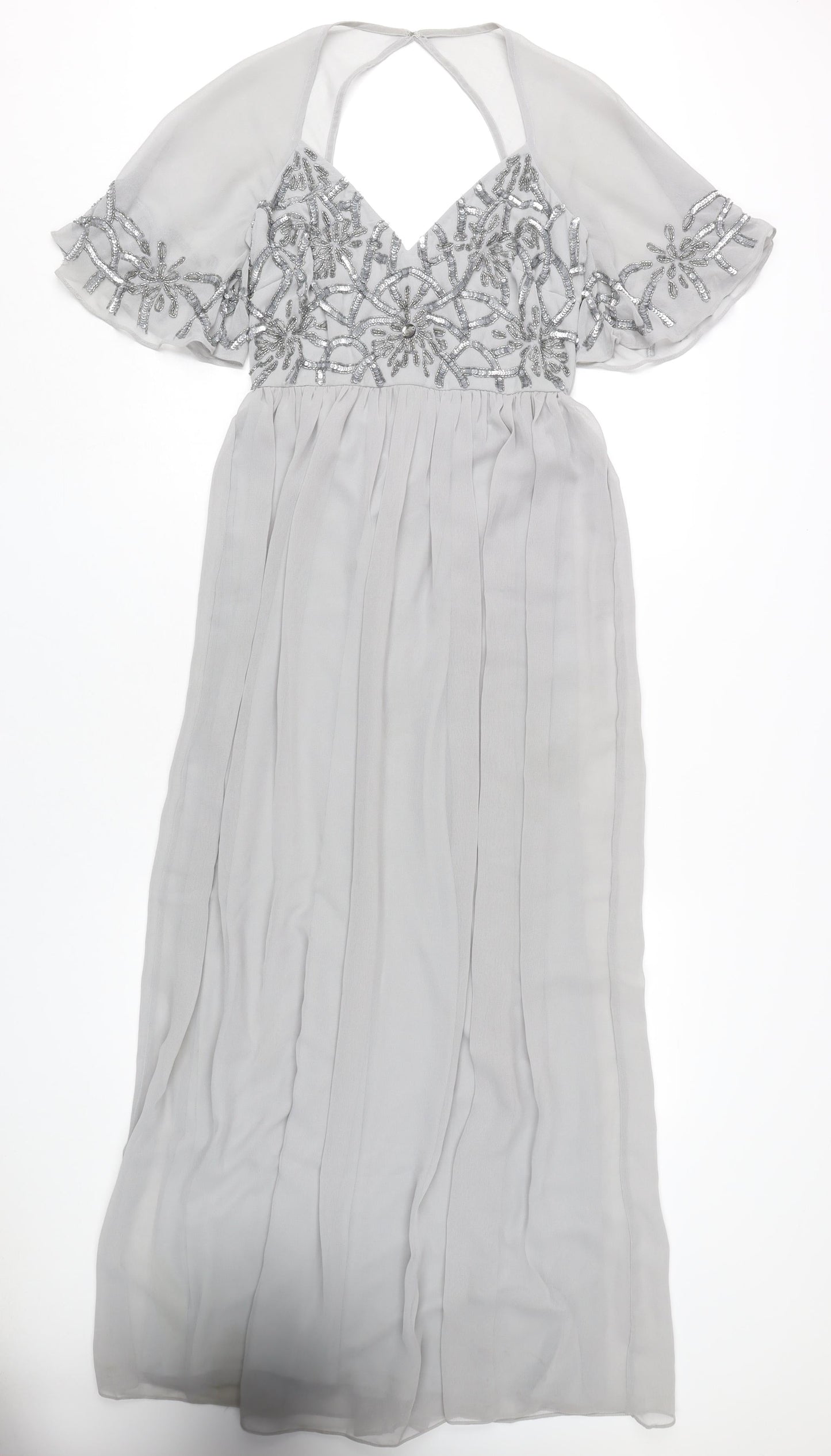 Boohoo Women's Grey Maxi Dress UK 8 Party Wedding