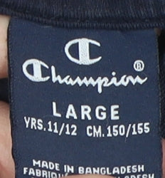 Champion Boys Blue Pullover Hoodie 11-12 Years Logo Hooded