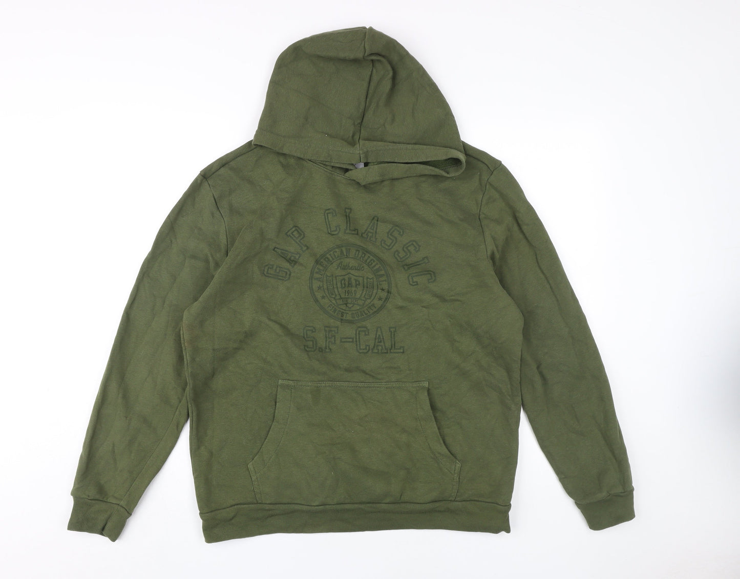 Mens UK Size M Gap Green Pullover Hoodie
