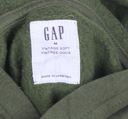 Mens UK Size M Gap Green Pullover Hoodie