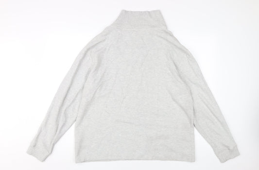 Marks and Spencer Men's Grey Henley Jumper M