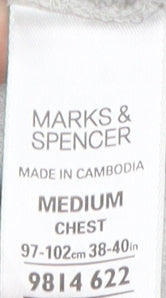 Marks and Spencer Men's Grey Henley Jumper M