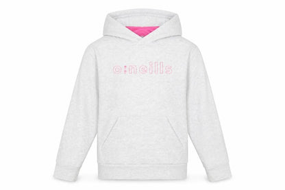 Front view of O'Neill girls’ grey pullover hoodie age 10-11 regular fit