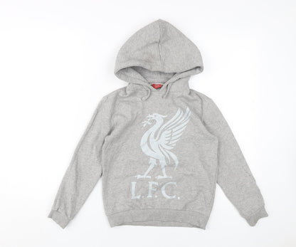 L.F.C. Grey Girls Hoodie, 7-8 Years, Long Sleeve, Logo, Casual