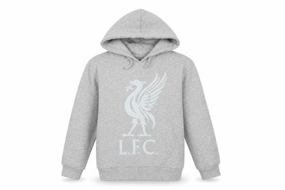 Front view of L.F.C. Grey girls’ hoodie, 7-8 years, long sleeve, logo, casual