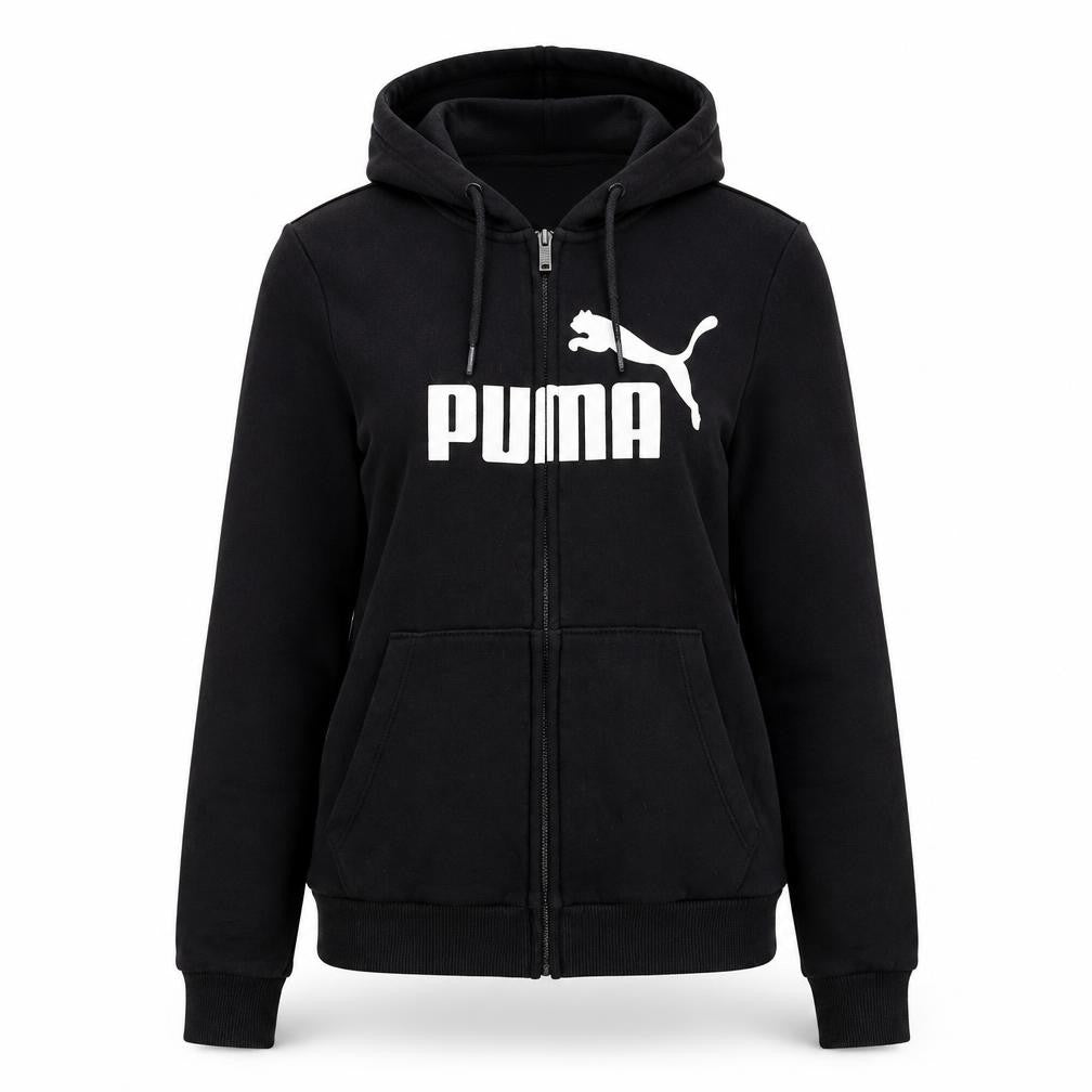 Womens UK Size 8 PUMA Black Full Zip Hoodie