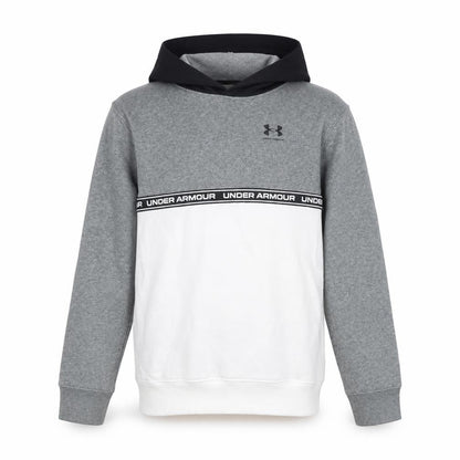 Under Armour Boys Grey White Pullover Hoodie L