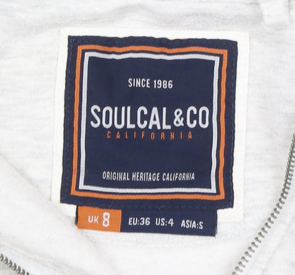 SoulCal & Co Women's White Full Zip Hoodie Size 8