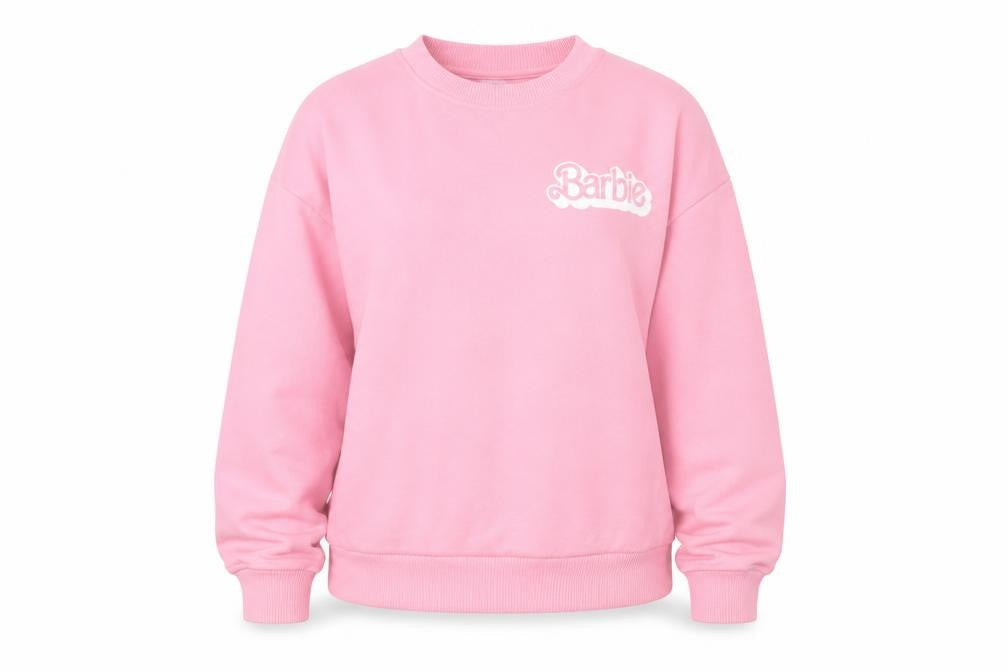 Womens UK Size XS Barbie Pink Pullover Sweatshirt