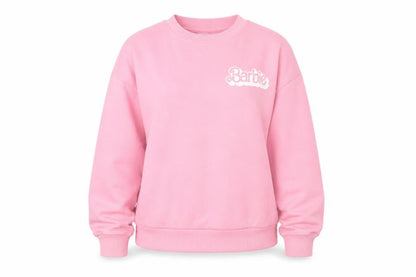 Womens UK Size XS Barbie Pink Pullover Sweatshirt