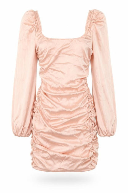 Oh Polly Pink Bodycon Dress, Size 6, Ruched, Party