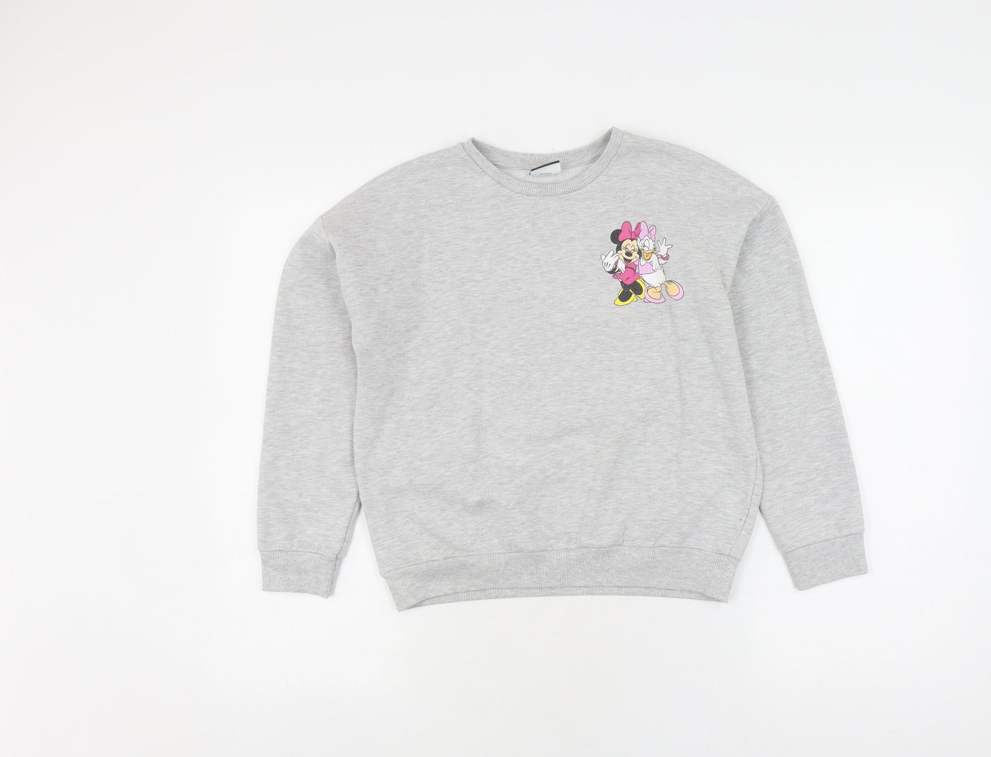 George Girls Grey Minnie Mouse Sweatshirt 9-10Y Pullover Cotton