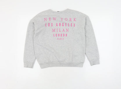 George Girls Grey Minnie Mouse Sweatshirt 9-10Y Pullover Cotton