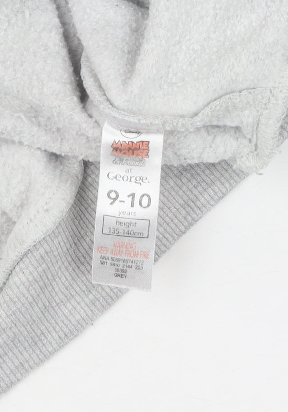 George Girls Grey Minnie Mouse Sweatshirt 9-10Y Pullover Cotton