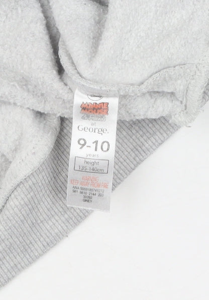George Girls Grey Minnie Mouse Sweatshirt 9-10Y Pullover Cotton