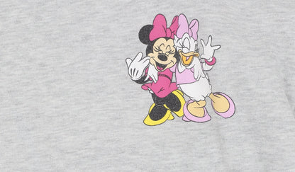 George Girls Grey Minnie Mouse Sweatshirt 9-10Y Pullover Cotton