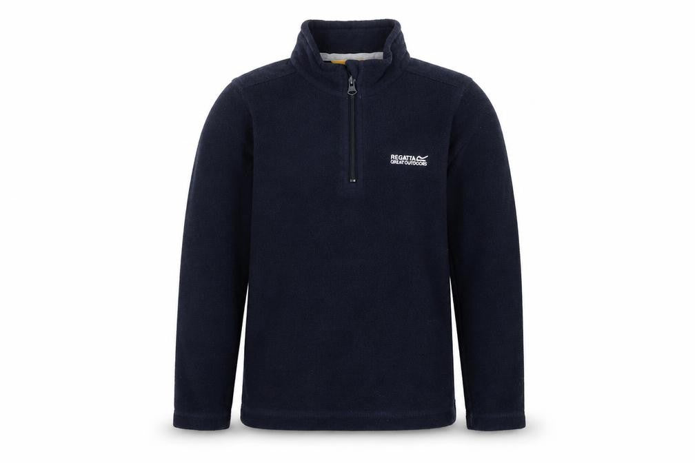 Front view of Regatta boys’ blue fleece sweatshirt, size 9-10, years