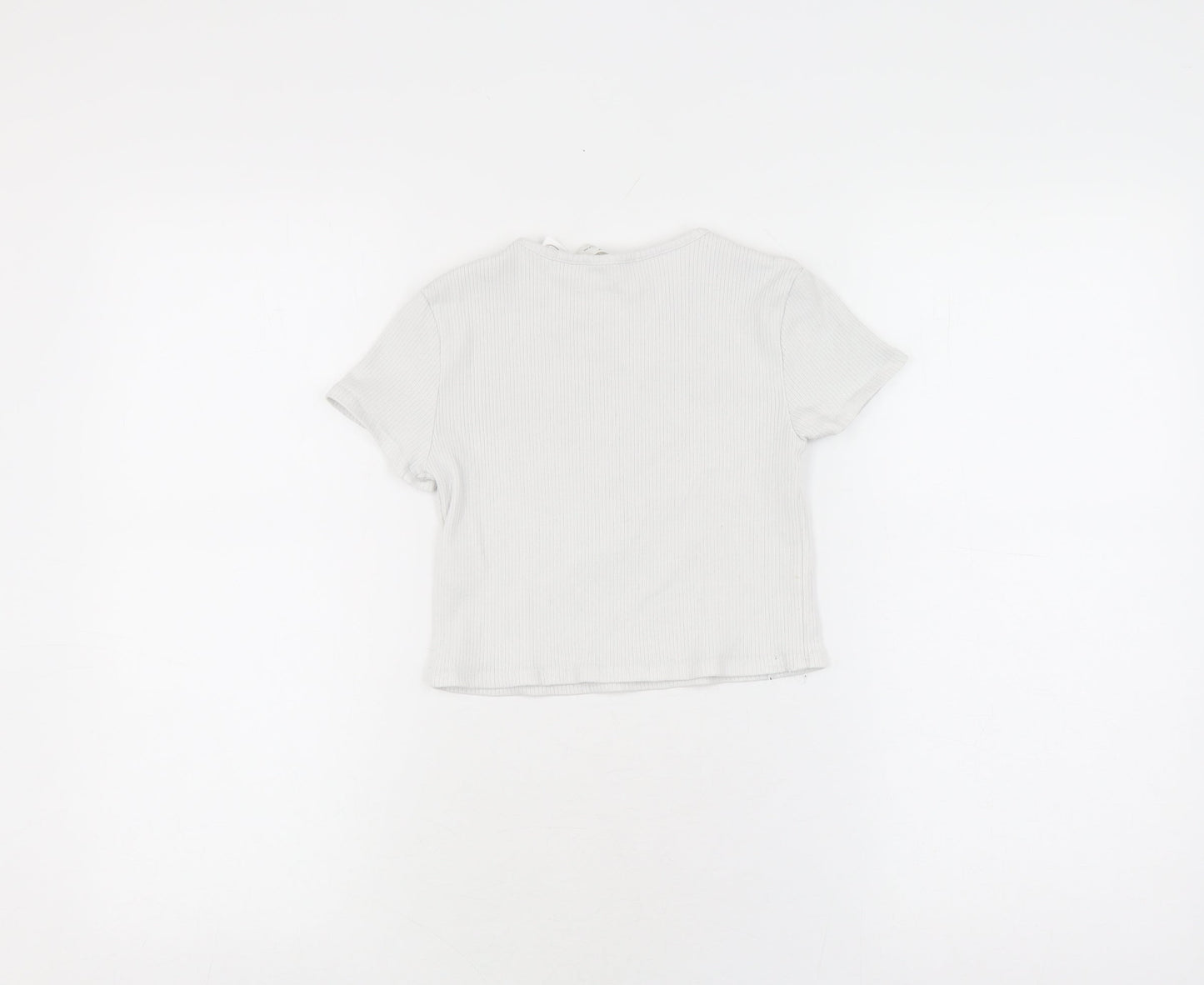 H&M Girls White Mickey T-Shirt Size 10Y - Fun Cartoon Style