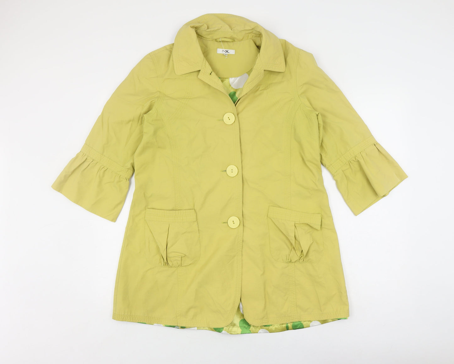 Womens UK Size 12 Unknown Yellow Overcoat