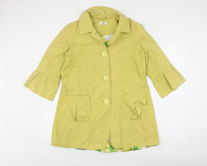 Womens UK Size 12 Unknown Yellow Overcoat